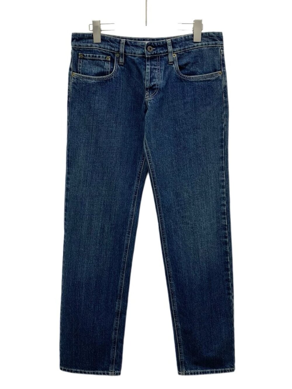 X31185 Miu Miu — 2023 Dark Blue Cotton CasualDenim Trousers w/ Embroider Size 26